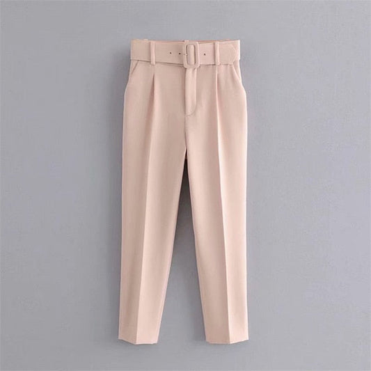 Snygga Byxor Dam Formell Ankelbyxor Polyester med BlixtlÄs-1