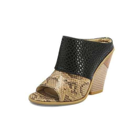 Kvinnors Gladiatorsandaler Slingback PU-LĂ€der Ormtryck-1