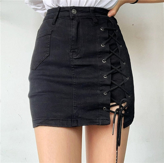 Dam Shorts Korssnörning Bomull och Viskos-1