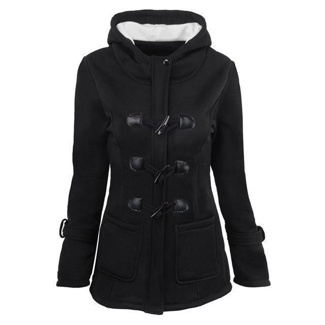 Dam Vinterjacka Modern Huva Varmt Foder-1