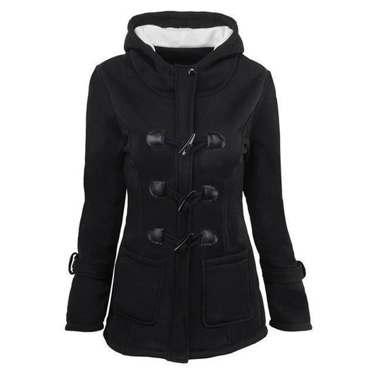 Dam Vinterjacka Modern Huva Varmt Foder-1