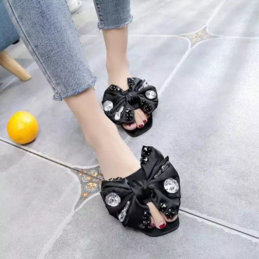 Dam Sandaler Bling Bling Silke med Kristalldetaljer Platt Sula-1