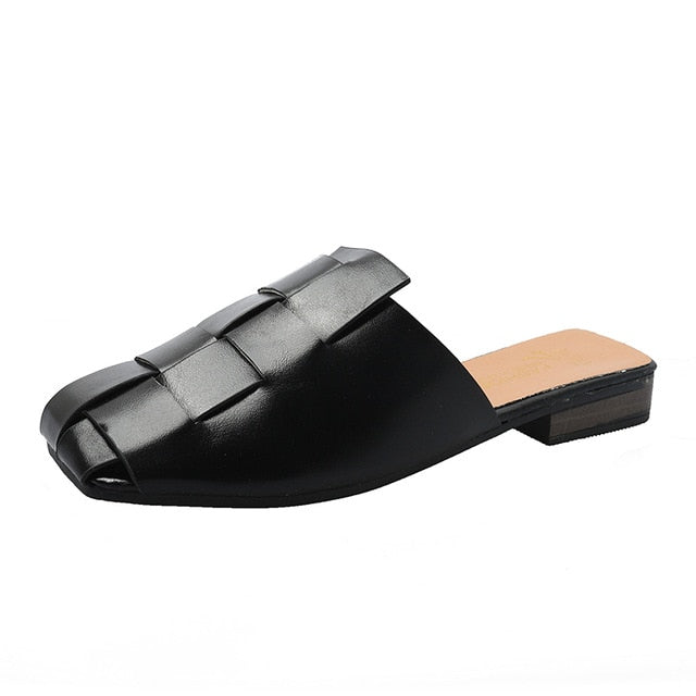 Variant image for Dam Mules Skor Retro Design PU Låg Häl-2