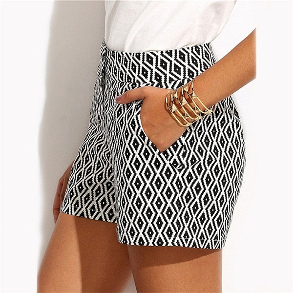 Variant image for Dam Shorts Randig Design i Bomull och Polyester-2