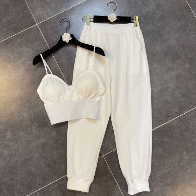Variant image for Dam Hosen Set Spaghetti Band Camisole och Cargo Byxor i Bomull - Sommarkläder för Dam-2