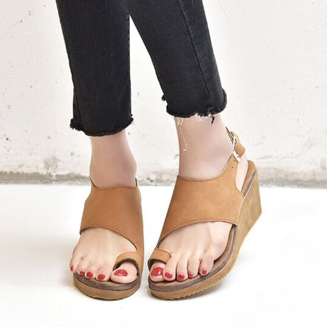 Variant image for Dam Sandaler Wedge PU Läder med Bred Rem-3