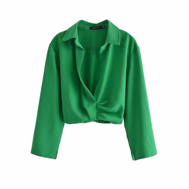 Variant image for Dam Blus V-Neck Långärmad Polyester Elegant Stil-9