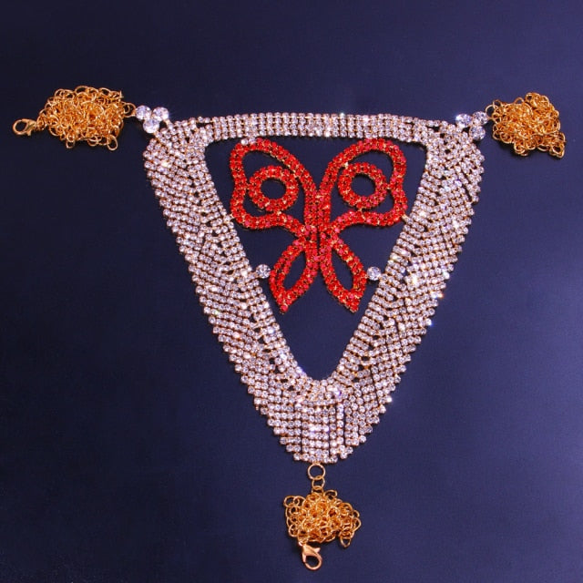 Kvinnor Kroppsmycken Geometriska Mönster Koppar Strass-4