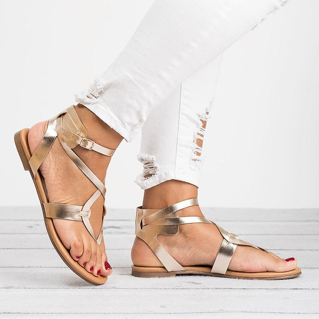 Variant image for Dam Sandaler Gladiator Stil Korsade Remmar PU-19