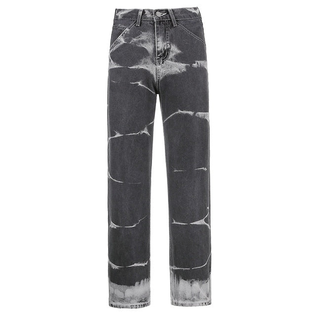 Dam Jeans Med Hög Midja 100% Bomull Streetwear-6
