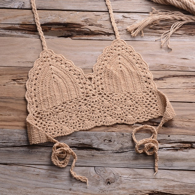 Variant image for Dam Tvådelad Virkad Bikini i Bomull för Strand och Pool-13