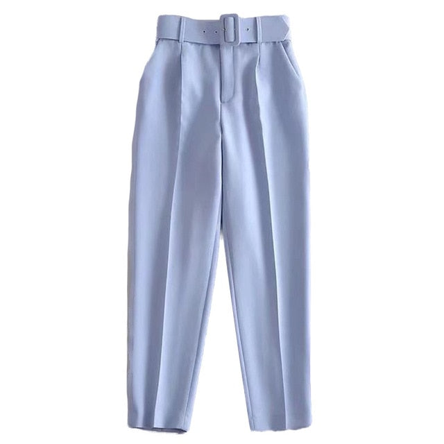 Snygga Byxor Dam Formell Ankelbyxor Polyester med Blixtlås-6