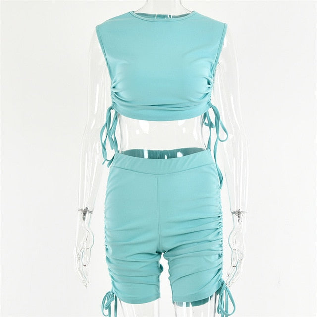 Variant image for Dam Korta Uppsättningar Crop Top Elastisk Midja Polyester Spandex-6