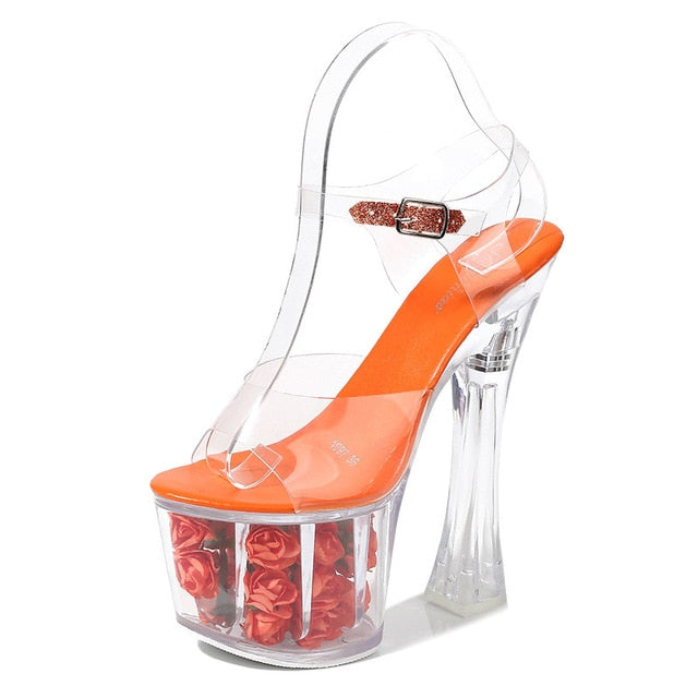 Variant image for Dam Sandaler Gladiator Transparent PVC Hög Klack-3