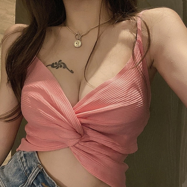 Dam Cami Top Randig Bomull Polyester-6