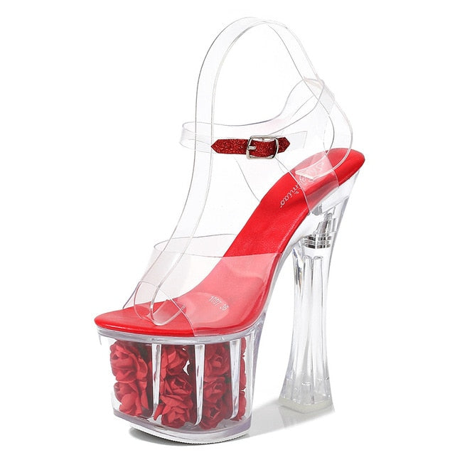 Variant image for Dam Sandaler Gladiator Transparent PVC Hög Klack-5