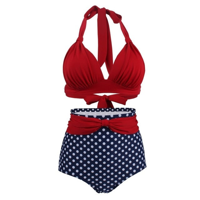 Variant image for Dam Retro Bikini Halter Stil Polyester Spandex-4