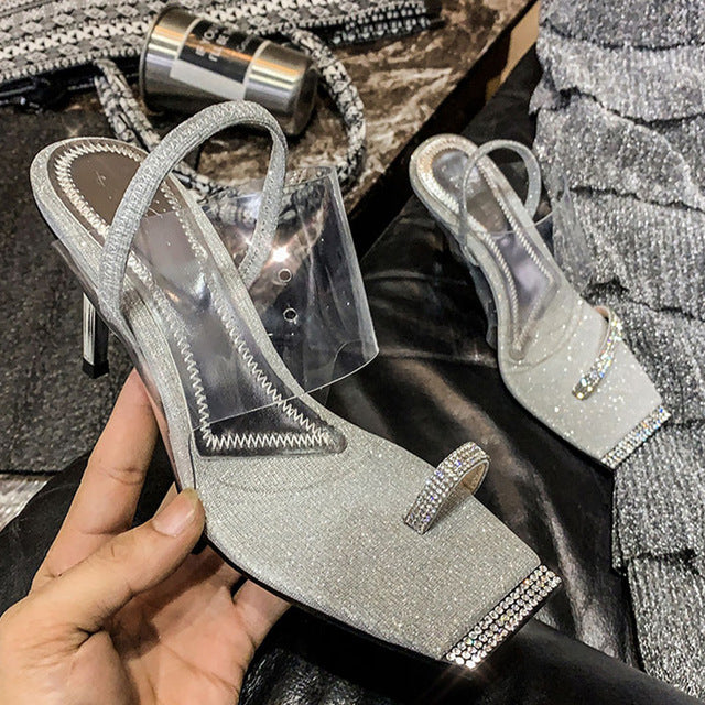 Dam Gladiatorsandaler Höga Klackar PVC och Gummi-6