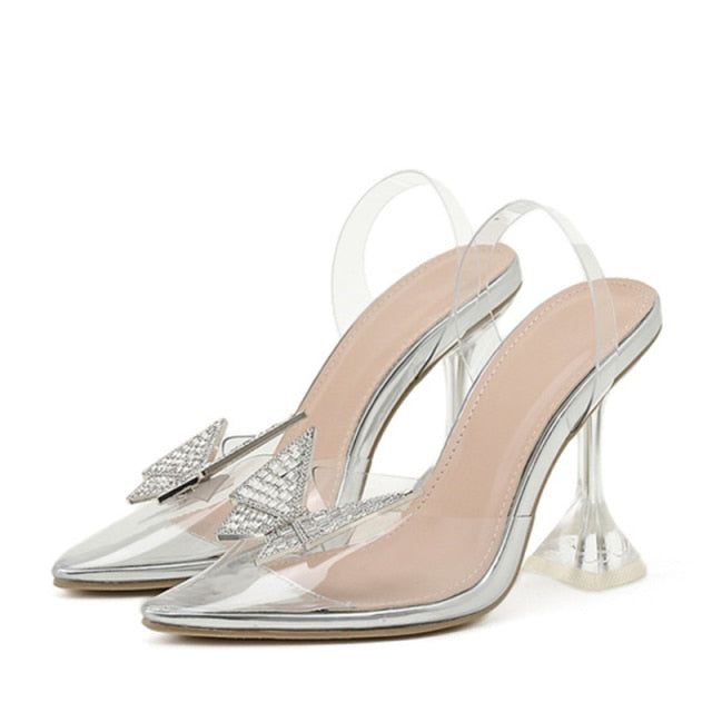 Variant image for Dam Skor Spetsig Silhuett med Fjärilsapplikationer i Lätt Material-2