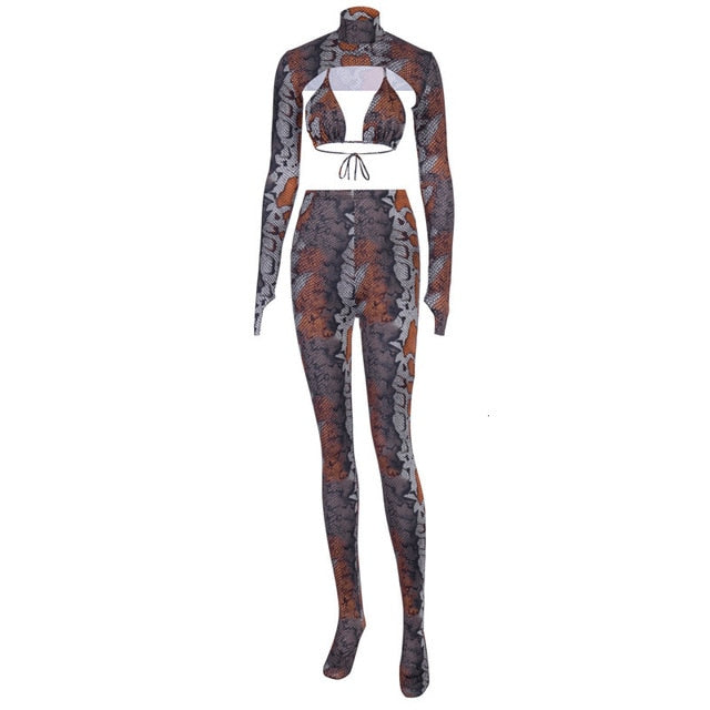 Variant image for Dam Turtleneck Byxuppsättning Spandex Fullängd-1