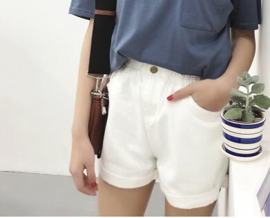 Högmidjade Denimshorts för Dam med Ruffles och Fickor – 100% Bomull, Casual Stil 6