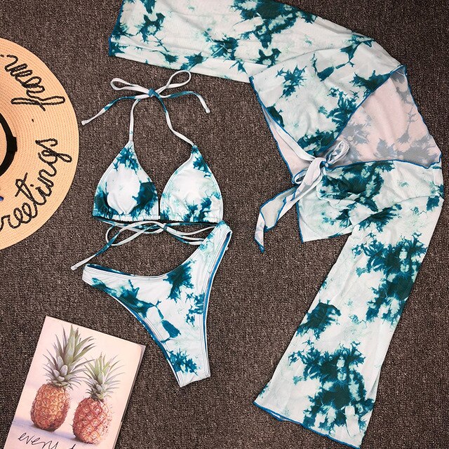 Variant image for Dam Tredelad Bikini med Tryckdesign i Polyester och Lycra-3