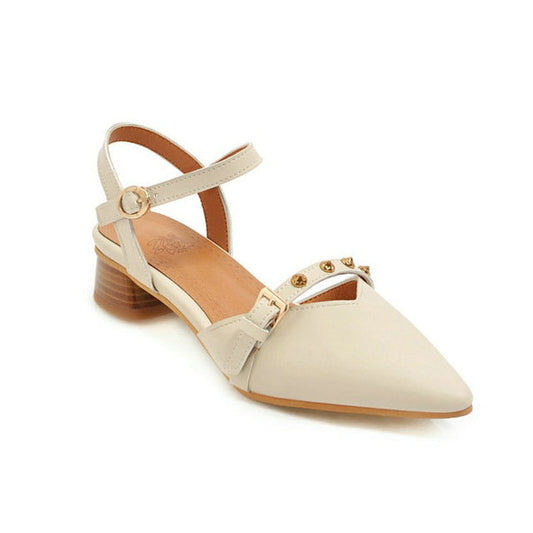 Dam Sandal Ankelwrap PU Med Ăppen TĂ„-1