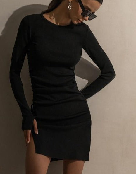 Variant image for Kvinna Miniklänning Avslappnad Stil Polyester med Dekorativ Snörning-1