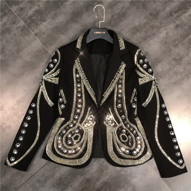 Dam Blazer Sprucken Krage Hög Midja 100% Bomull-6