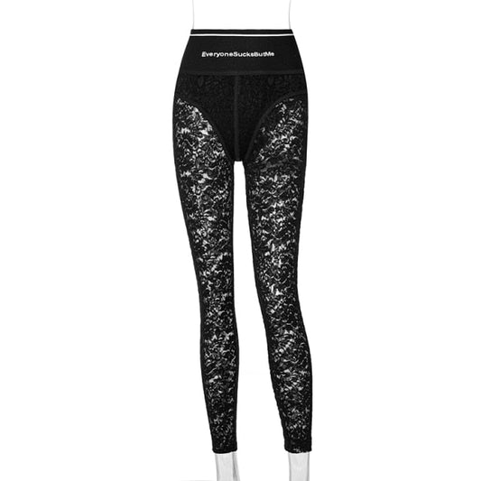 Damleggings Blommönster TÀtt Monterande Polyester Hög Midja-1