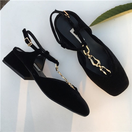 Variant image for Dam Sandaler T-strap Äkta Läder Låg Klack-2