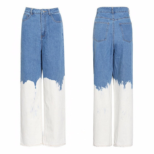 Dam Jeans Med Hög Midja Avslappnad Polyester-1
