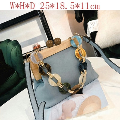 Variant image for Dam Axelväska Enkelfärgad PU Design med Justerbara Kedjor-9