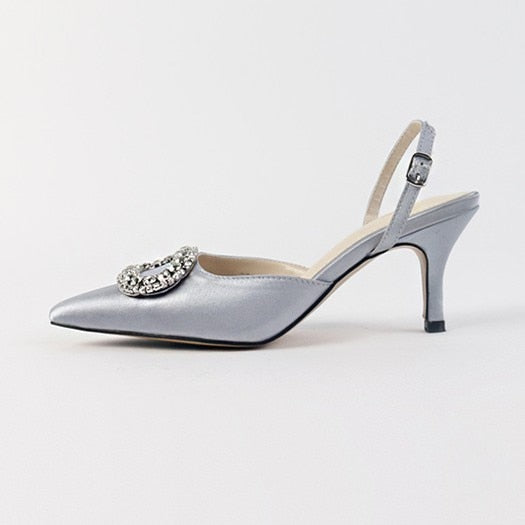 Variant image for Dam Slingback Mules Satin med Strassdetaljer-3