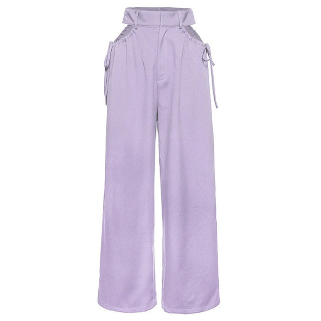 Lösa Mjukisbyxor Dam i Monokrom Design av Bomullspolyester – Hög Midja för Optimal Rörelsefrihet 9