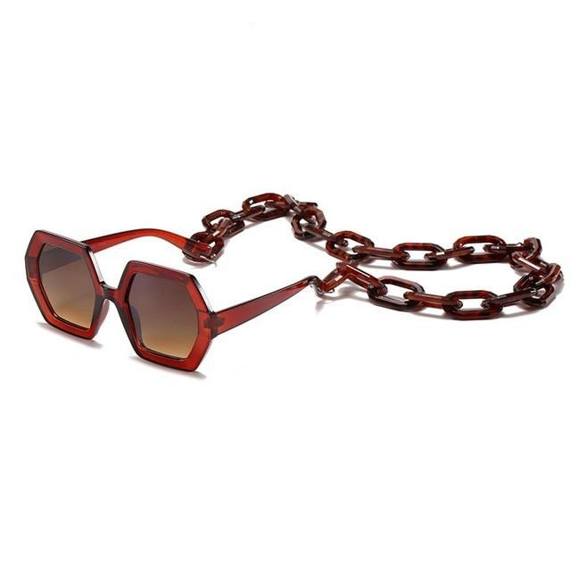 Unisex Solglasögon Kedjedekorationer UV400 Skydd Plast 6