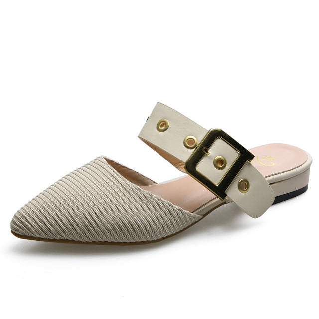 Variant image for Dam Mules Skor Lågklackade med Metalldekoration PU-material-1