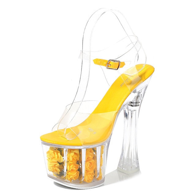 Variant image for Dam Sandaler Gladiator Transparent PVC Hög Klack-8