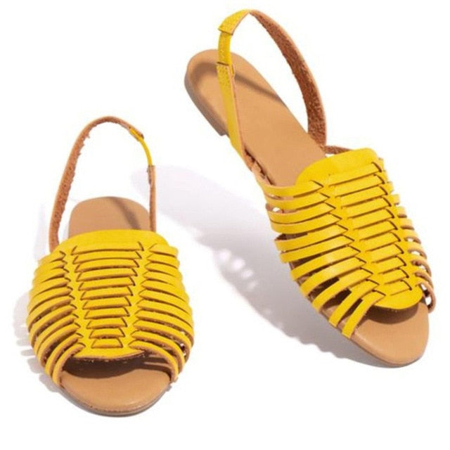 Dam Sandaler Slingback PU Läder Platt Sula för Vardags- och Festbruk 6