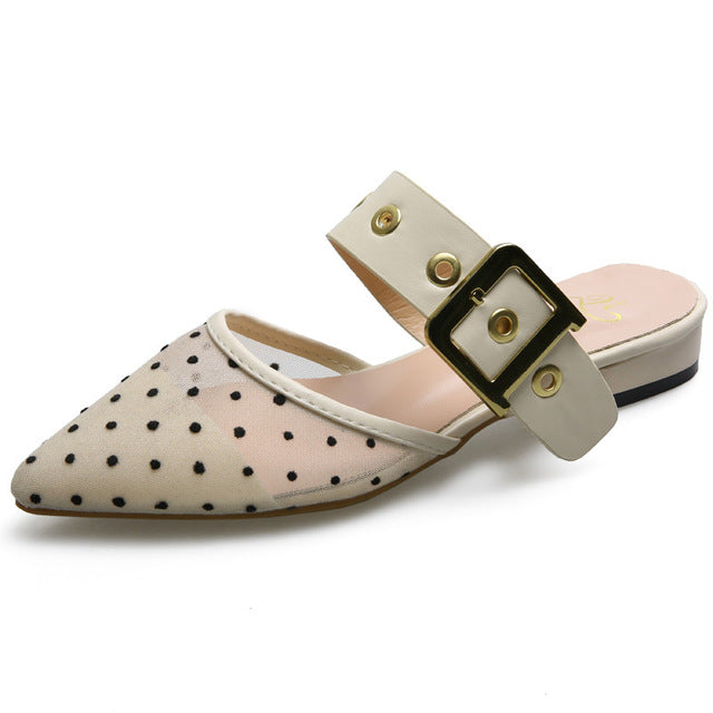 Variant image for Dam Mules Skor Lågklackade med Metalldekoration PU-material-4