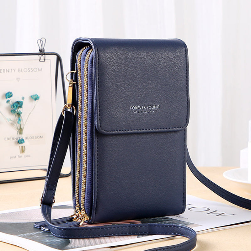 Dam Crossbody Väska Transparent Mobilfack Hållbart Syntetmaterial-3
