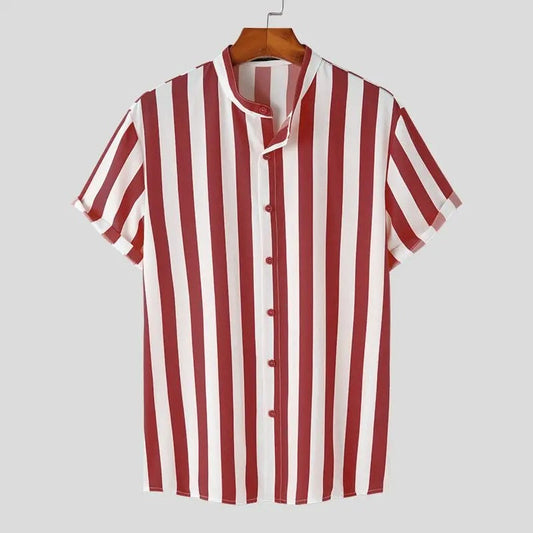 Herrar Randig Skjorta Andningsbart Material Stylish 1