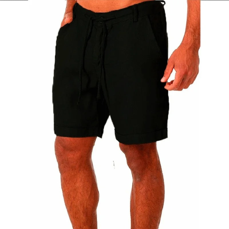 Herrens Linneshorts Lätta Med Elastisk Midja 8