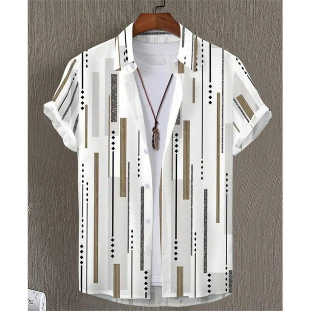 Variant image for Herrskjorta Randig Modern Polyester Lätt och Andningsbar-9