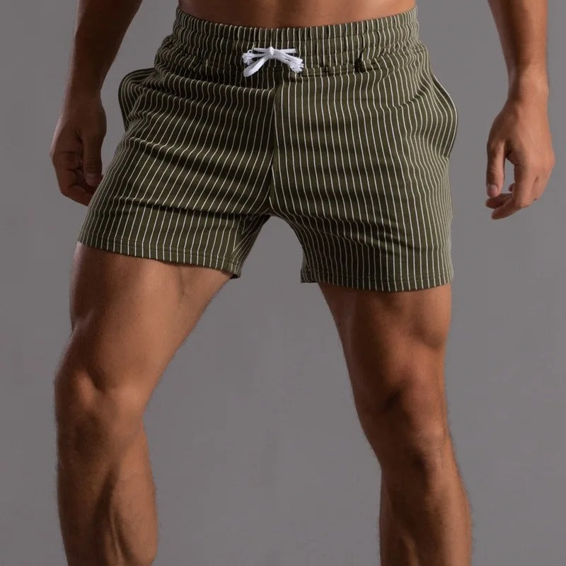 Herr Short Randiga Elastisk Bomull 8