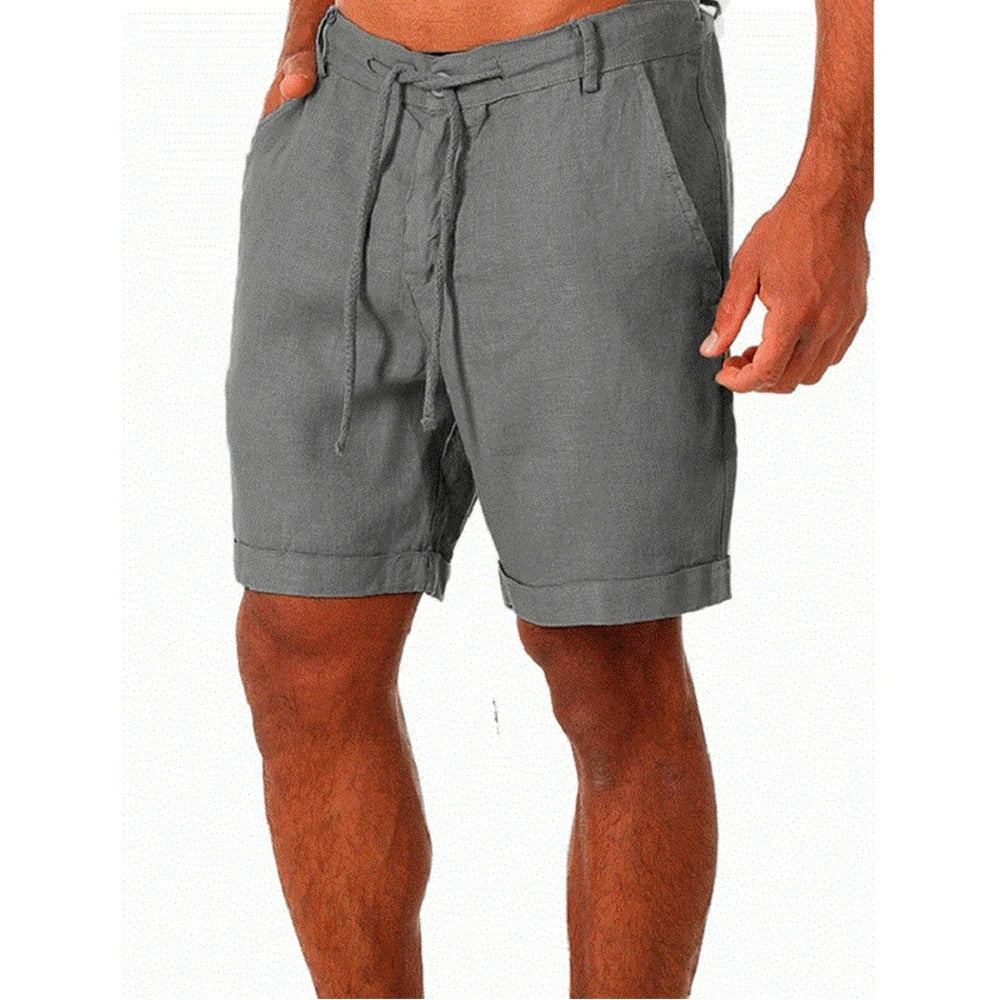 Herrens Linneshorts Lätta Med Elastisk Midja 5