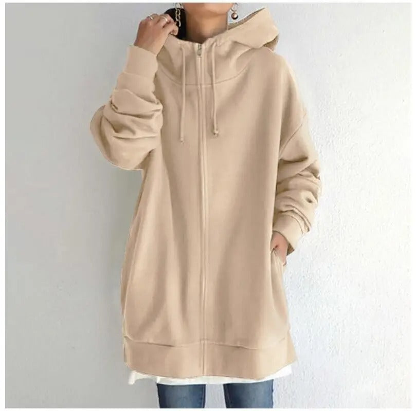 Avslappnad Hoodie för Kvinnor i 100% Bomull med Integrerad Huva – Perfekt för Vardag och Avkoppling 6