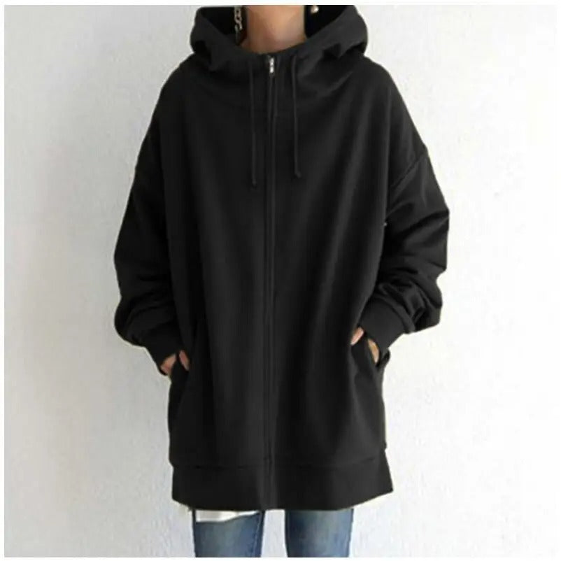 Avslappnad Hoodie för Kvinnor i 100% Bomull med Integrerad Huva – Perfekt för Vardag och Avkoppling 2