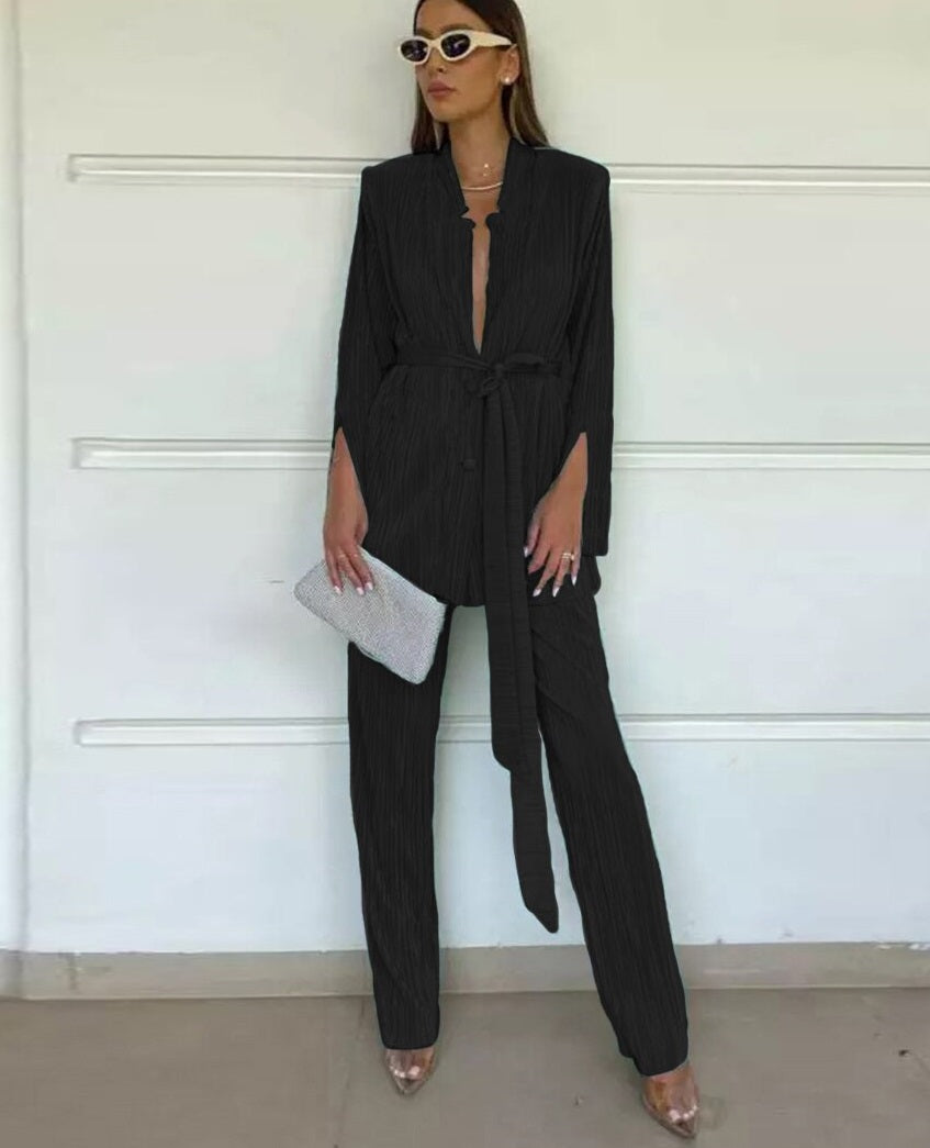 Variant image for Dam Set Bodycon Blazer Byxor Högkvalitativt Tyg-1