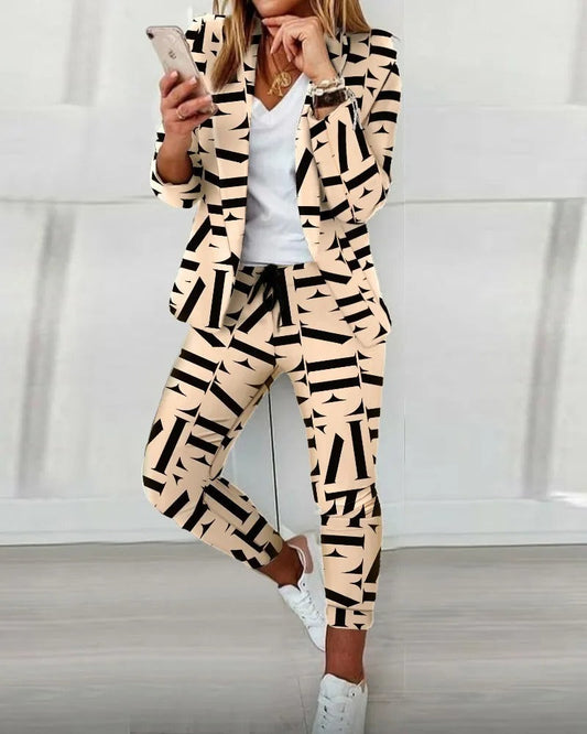 Snygga Byxor Dam Hög Midja Polyester-Bomull-1